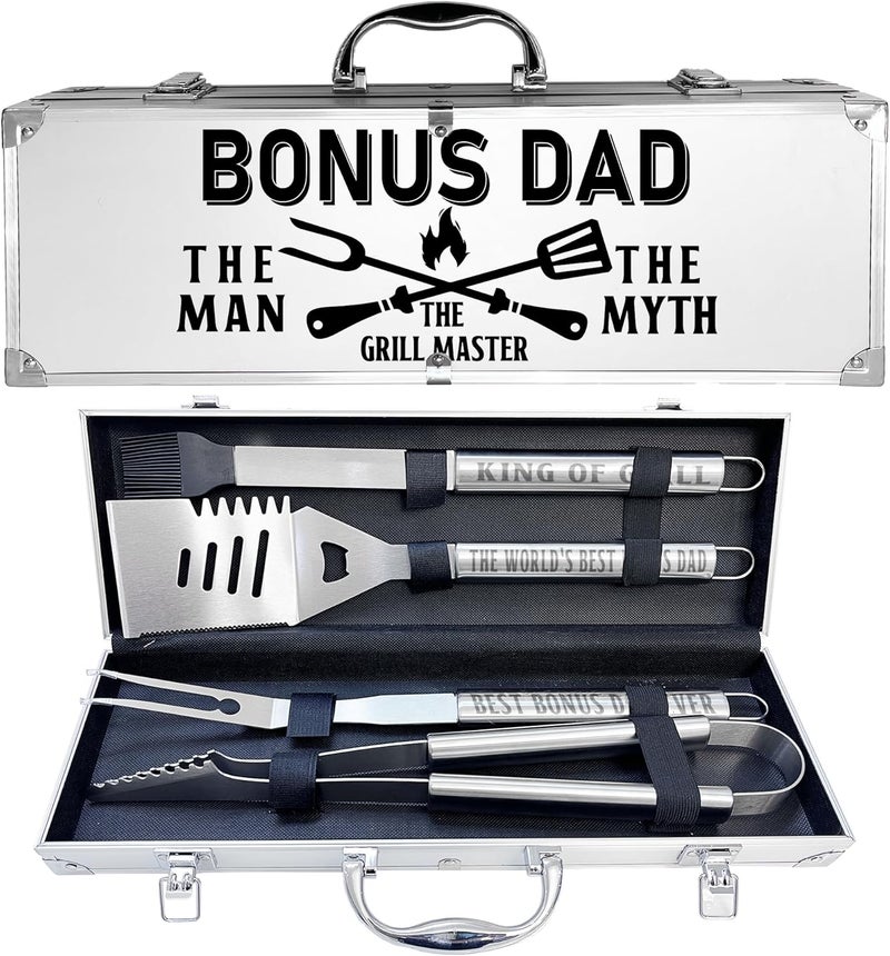 JNDJE Bonus Dad Gifts, Christmas Bonus Dad Gifts for Him Heavy Duty Grilling Accessories Kit for Backyard BBQ, Thick Stainless Steel Grill Utensils with Non-Slip Handle Tool for Man on Birthday - Image 1